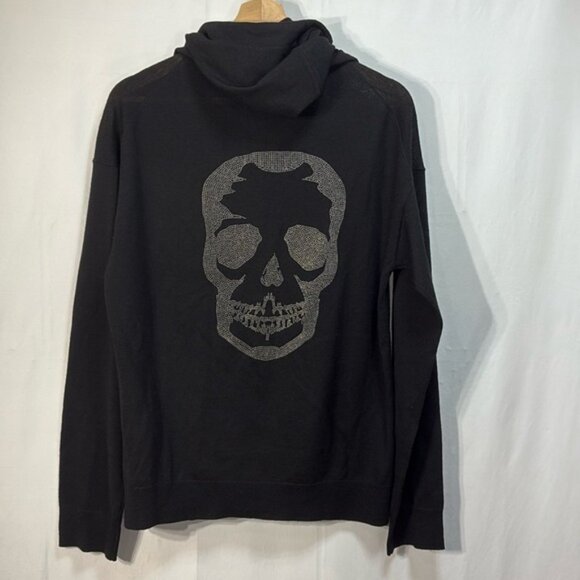♦️ Zadig and Voltaire sixtine M skull extra fine merino wool zip up hoodie - Picture 1 of 7